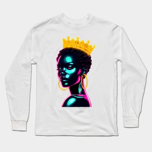 African Queen Crown Long Sleeve T-Shirt